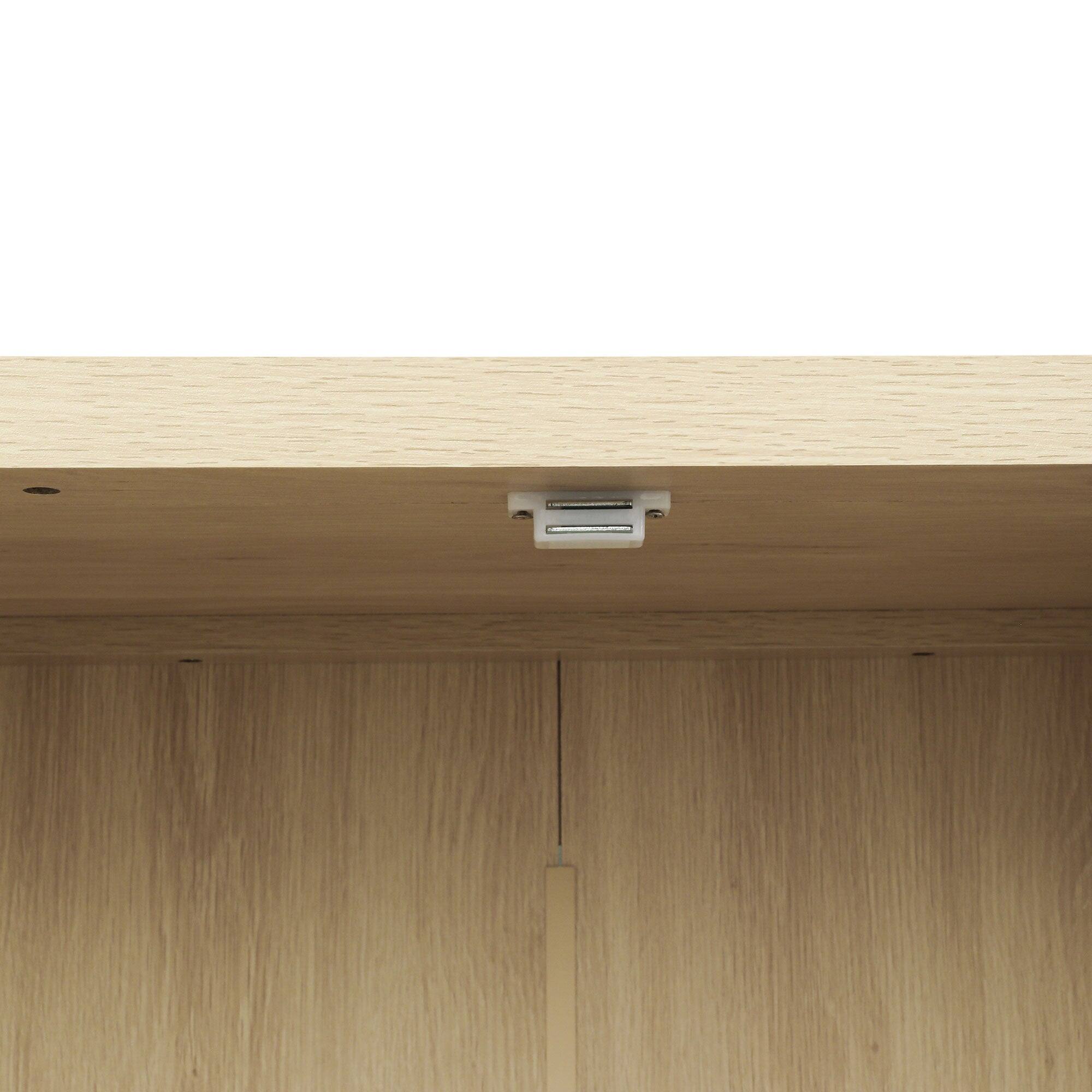 Alt View 5. Boyel Living - 4 Door Storage Cabinet with 1 Drawer and 4 Adjustable Inner Shelves in Natural Brown - Natural Brown.