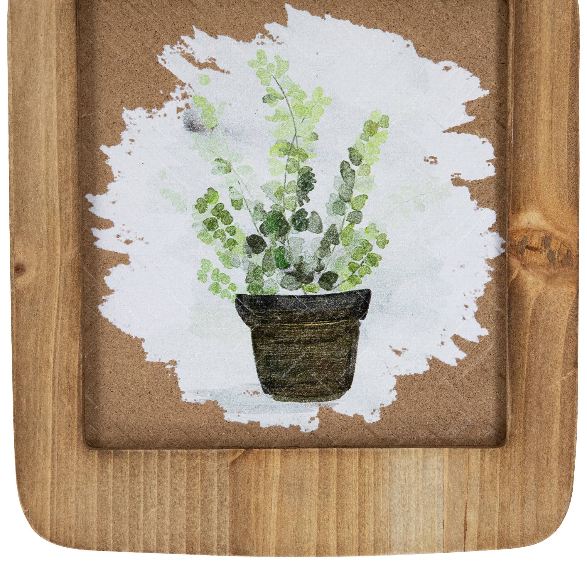 Alt View 4. Northlight - Natural Cutting Board Wooden Floral Wall Decoration - 10.5" - Brown.