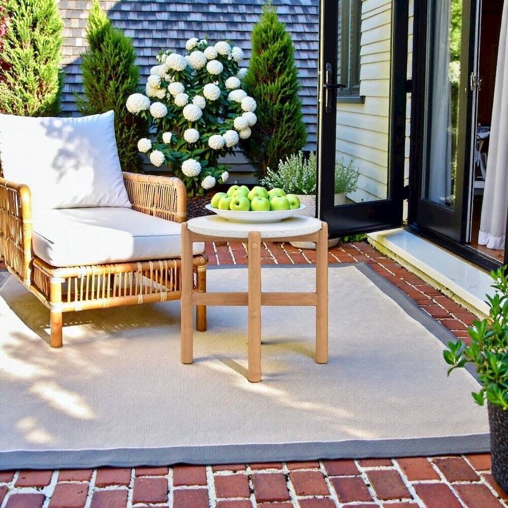 Alt View 1. Outdoor Escape - Outdoor Side Table, Small Patio Table for Outside or Porch Use - Natural.