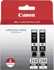 Front. Canon - 250 XL 2-Pack High-Yield Ink Cartridges - Black.