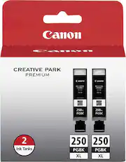 Front. Canon - 250 XL 2-Pack High-Yield Ink Cartridges - Black.