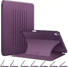 Fintie - Magnetic Stand Case for iPad Air 13-inch M4/M3/M2 (2026/2025/2024) | Multiple Viewing Angles Soft TPU Back Cover - Purple