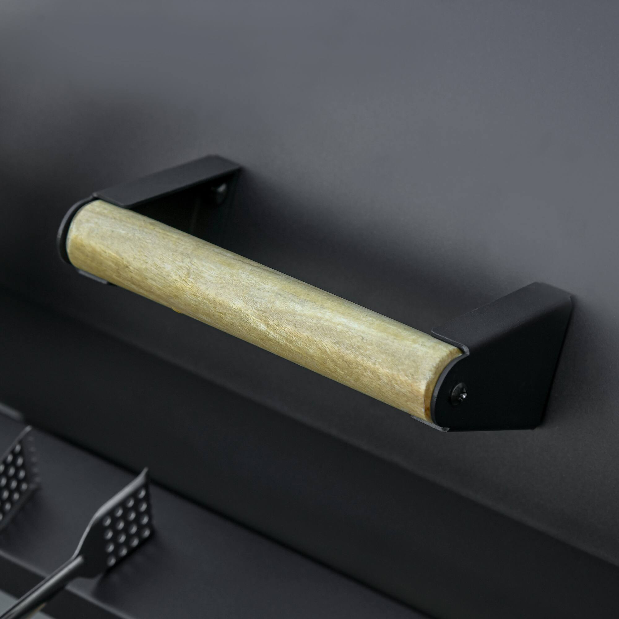 Alt View 6. Chateau Abodes - 30" Portable Barrel Charcoal BBQ Grill & Smoker, Steel with Storage Shelf & Wheels for Outdoor Garden, Camping - Black.