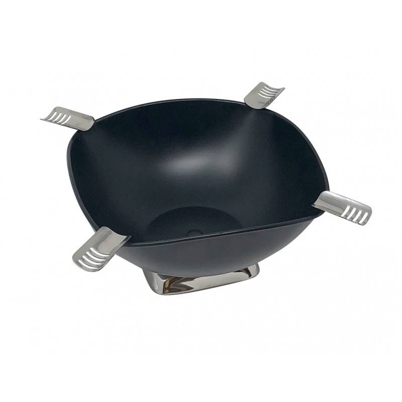 Alt View 1. Prestige - Smokin Ash' Quadrangle Cigar Ashtray (Black Matte) - Powder Coat Matte Black.