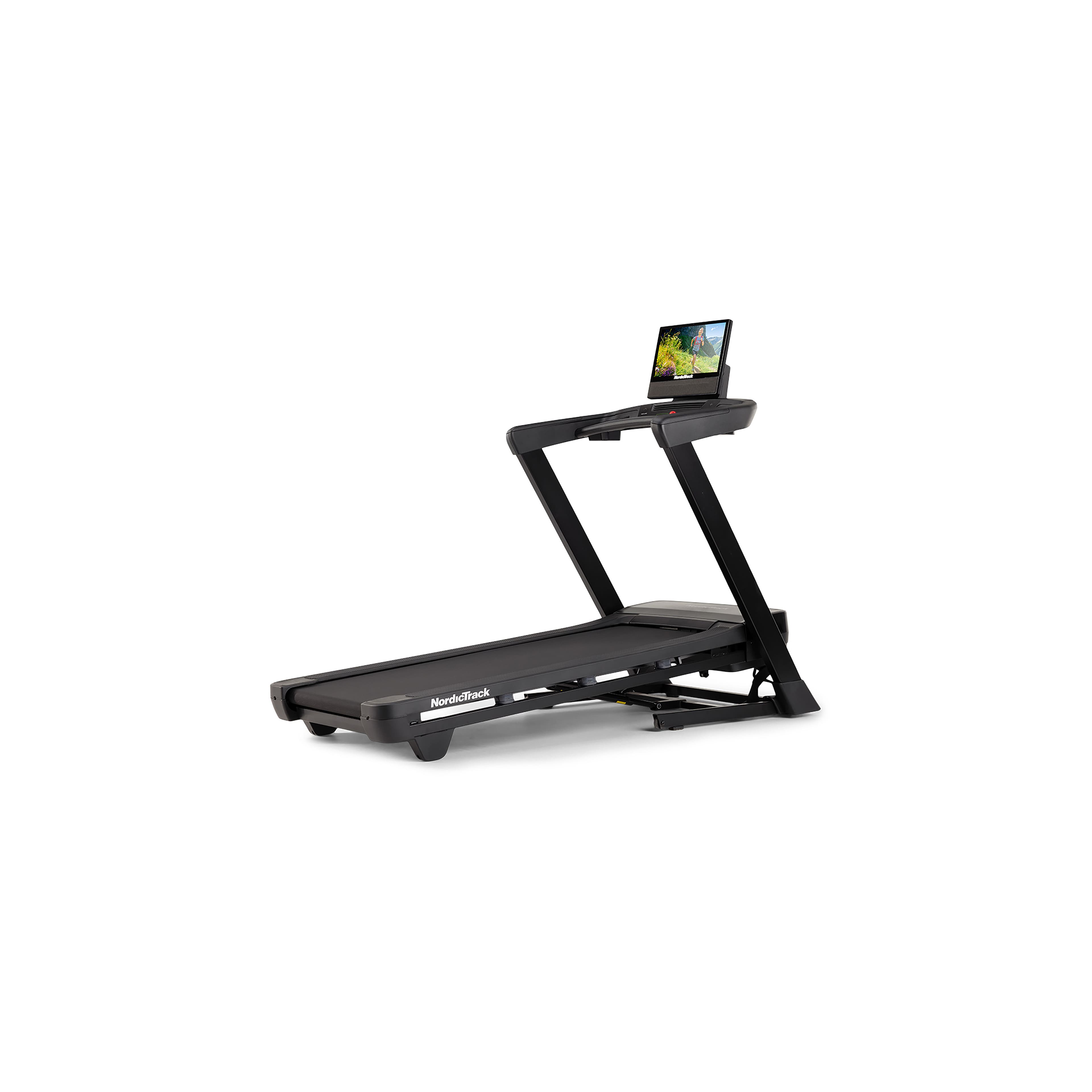 Front. NordicTrack - NordicTrack T Series 16: Folding Treadmill with Incline & Decline, 16" Smart HD Touchscreen, & Powered by iFIT - Black.