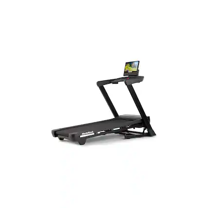Front. NordicTrack - NordicTrack T Series 16: Folding Treadmill with Incline & Decline, 16" Smart HD Touchscreen, & Powered by iFIT - Black.