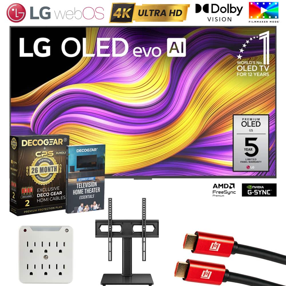 LG - 55" G5 OLED evo 4K UHD TV with One Wall Design (2025) + 26-Month Extended Warranty Protection Plan & Mount Bundle