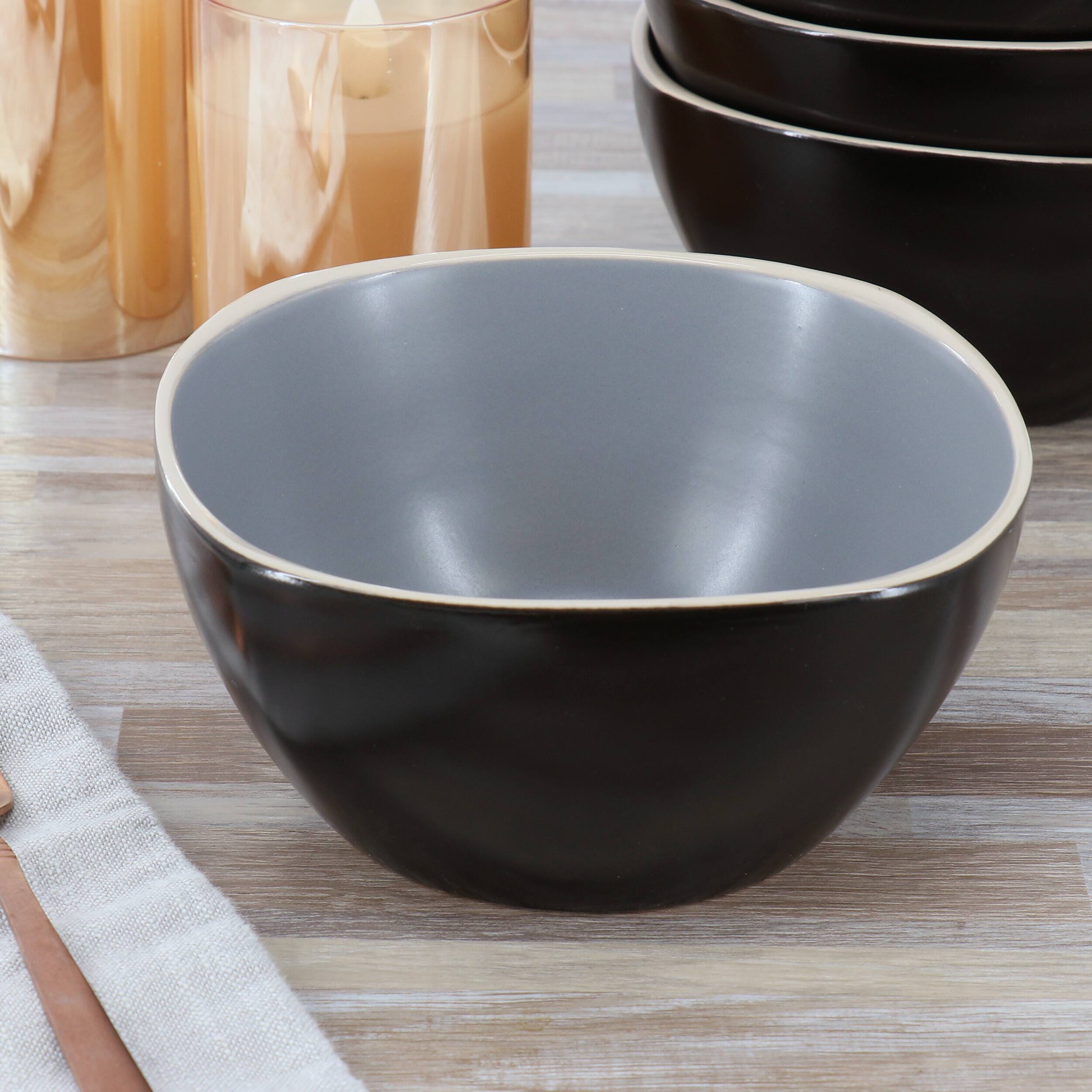 Alt View 4. Gibson - Hometrends Soho Lounge 4 Piece 6 Inch Stoneware Bowl Set in Grey - Grey.