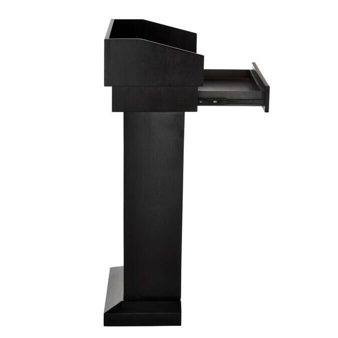 Back. AdirOffice - Podium Lectern, Wood Podium Presentation Lectern Stand with Drawer - Black.