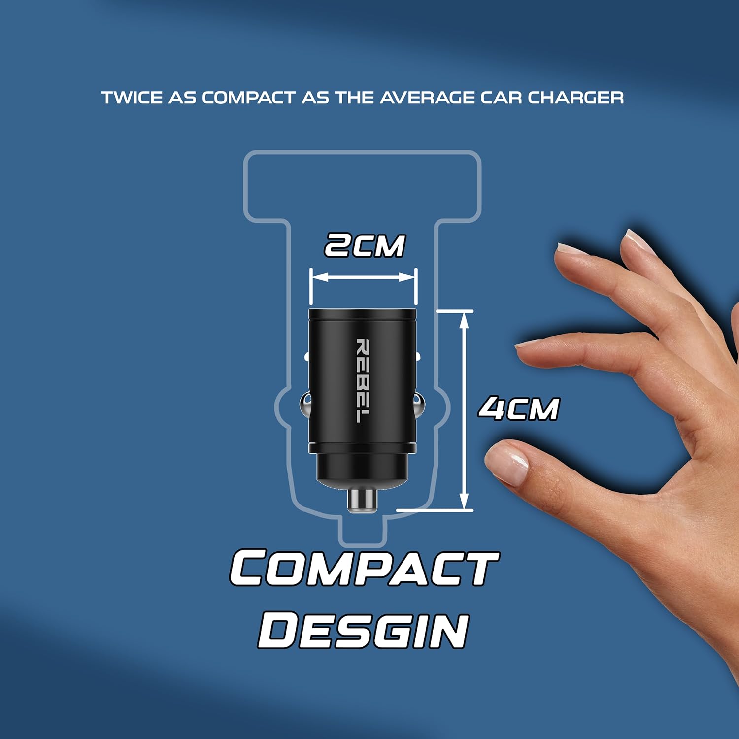 TWICE AS COMPACT AS THE AVERAGE CAR CHARGER

2CM

4CM

COMPACT DESIGN