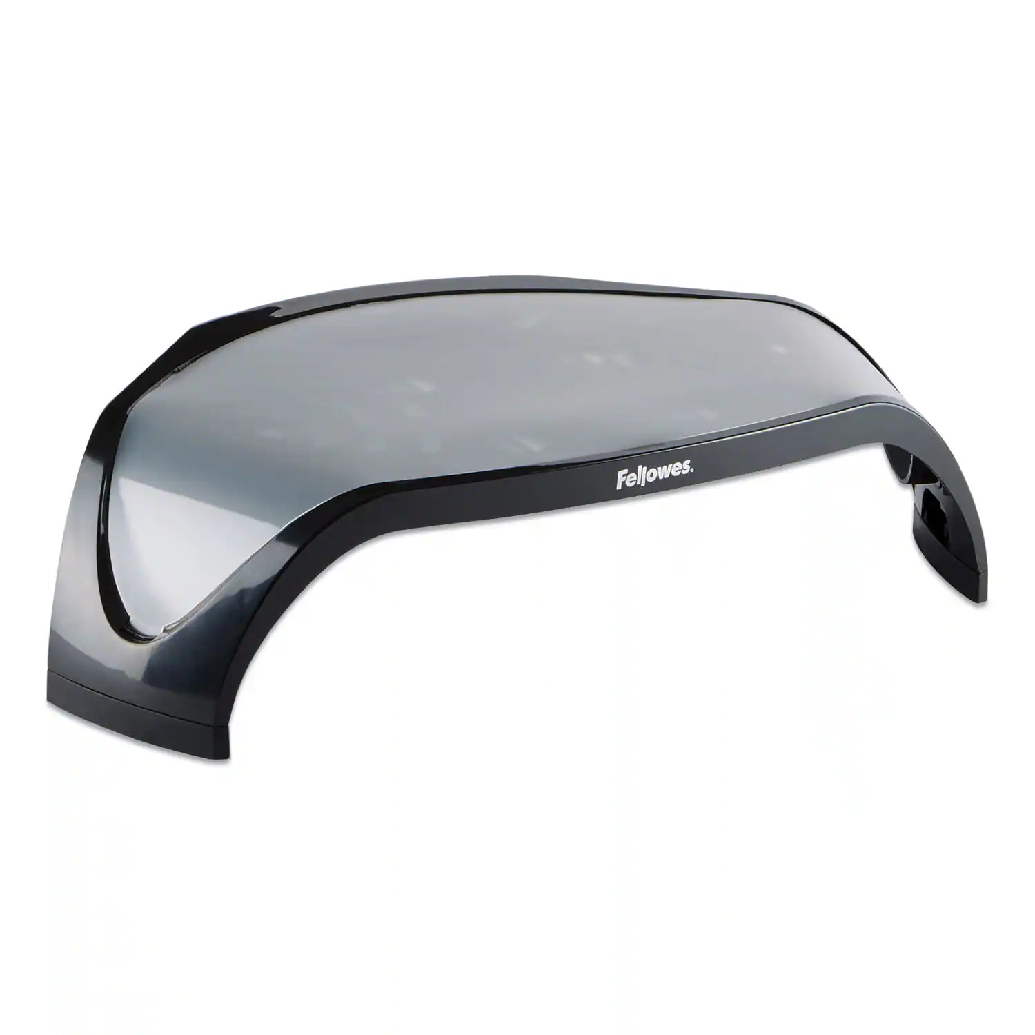 Front. Fellowes - Smart Suites Corner Monitor Riser, For 21" Monitors, 18.5" X 12.5" X 3.88" To 5.13", Black/clear Frost, Supports 40 Lbs - Black|Clear.