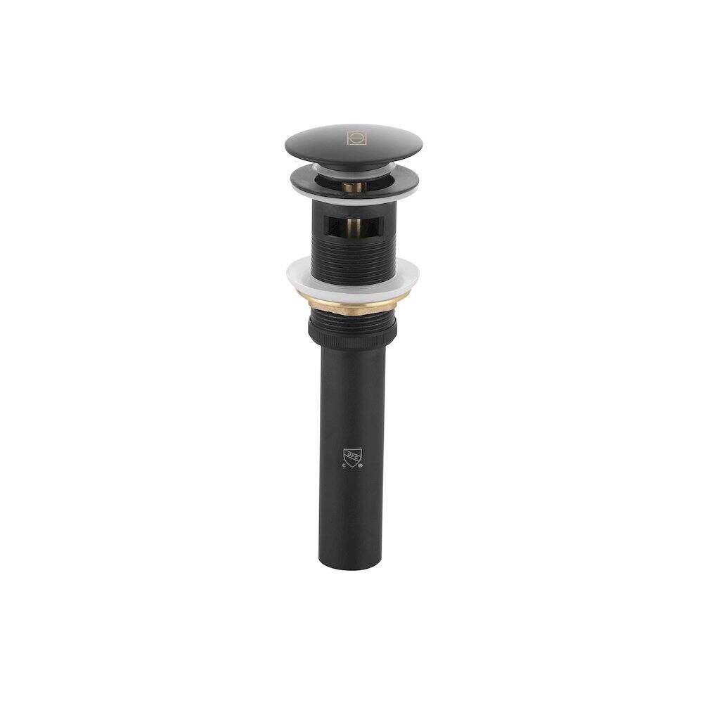 Left. Elegant Kitchen and Bath - Pop-up bathroom sink drain with overflow in Matte Black - Matte Black.