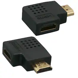 Sanoxy - Adapter Compatible for HDMI Male to Female Port Saver 90 Degree Vertical Flat (2-Pack) - Black