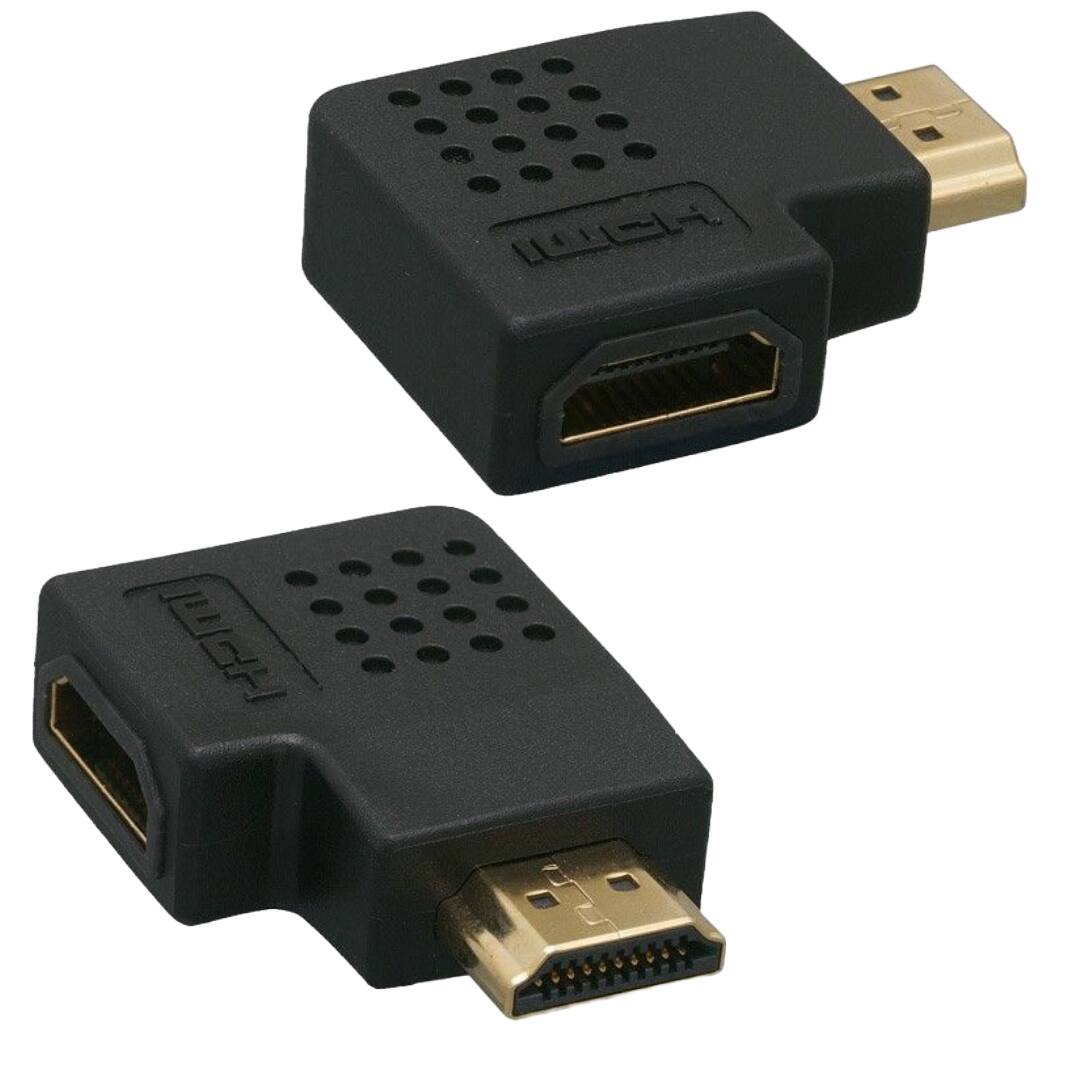 Front. Sanoxy - Sanoxy Adapter Compatible for HDMI Male to Female Port Saver 90 Degree Vertical Flat (2-Pack) - Black.