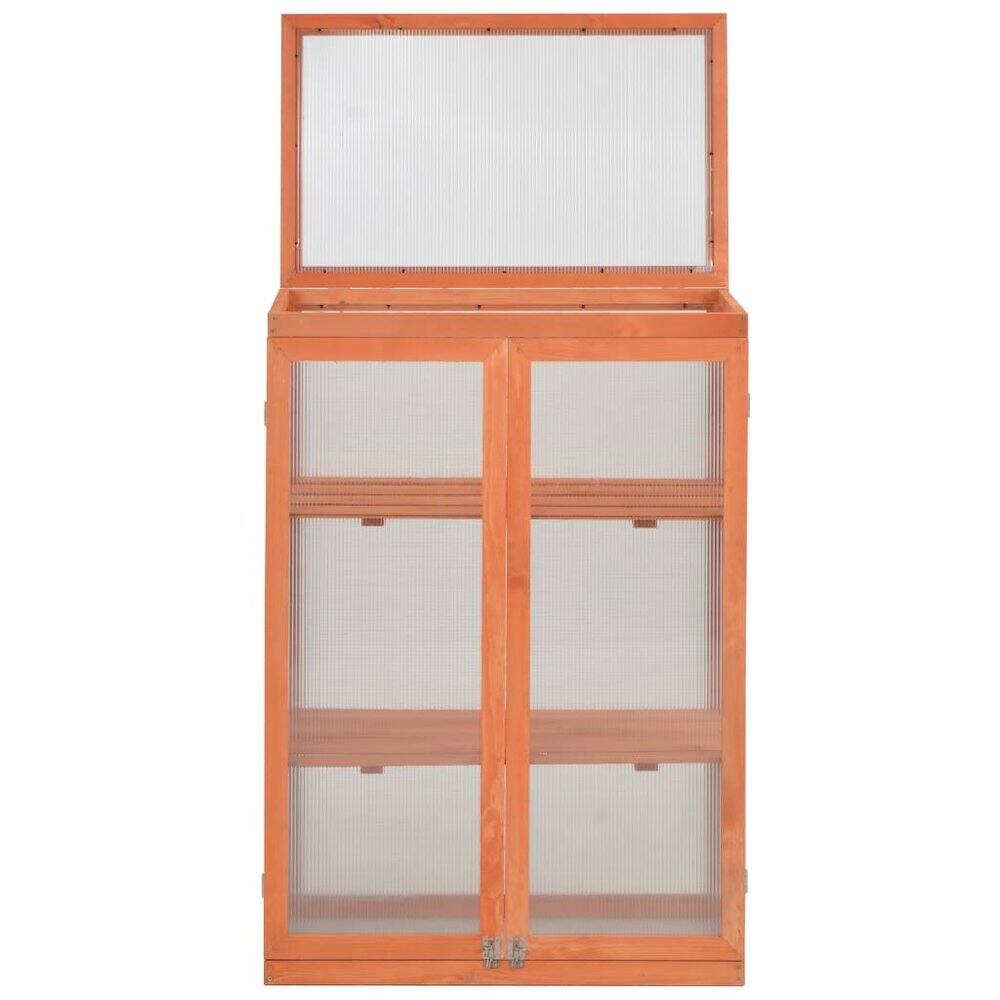 Back. vidaXL - vidaXL Greenhouse Wooden Wood and Polycarbonate board - Brown.