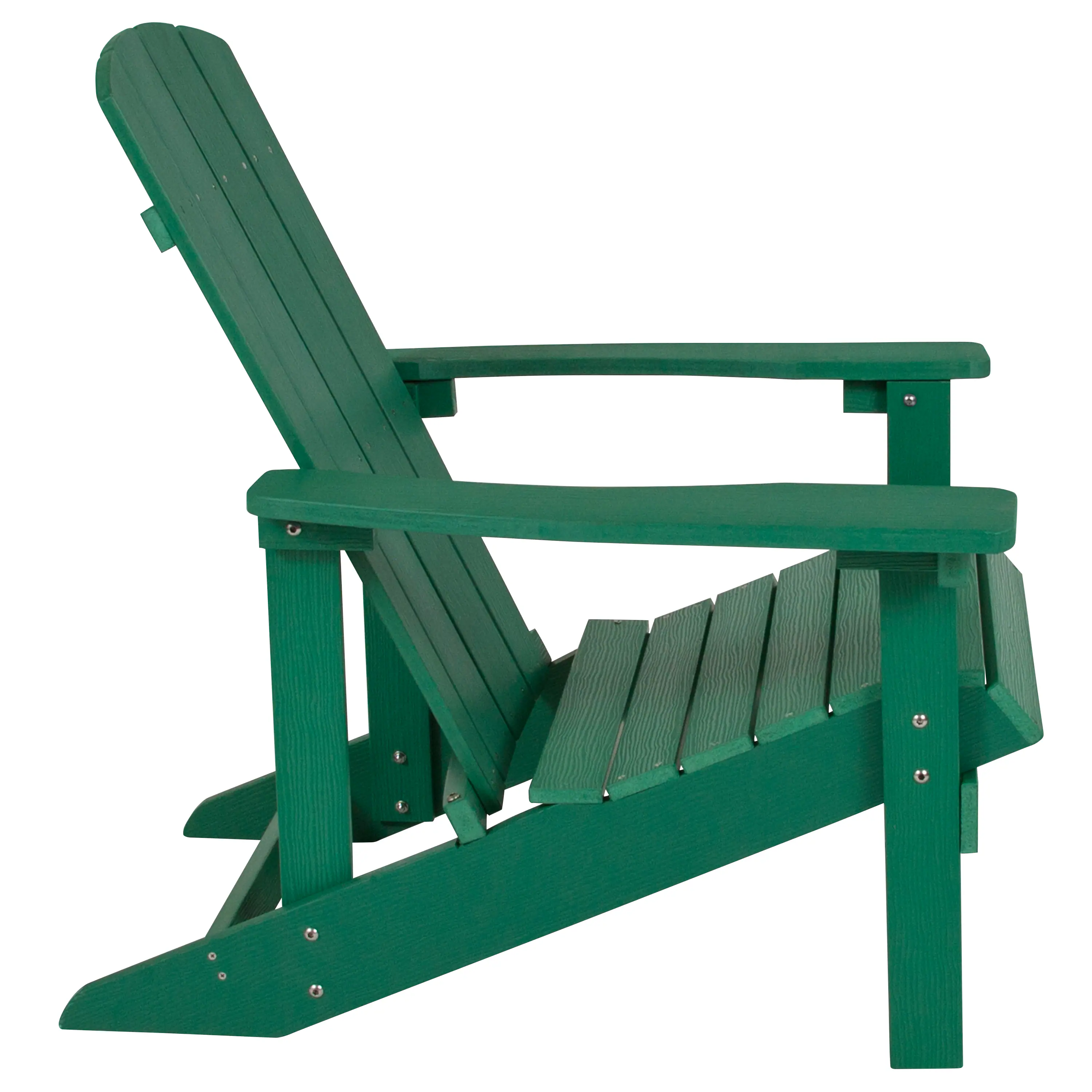 Alt View 7. Emma + Oliver - 2 Pack Outdoor All-Weather Poly Resin Wood Adirondack Chairs - Green.