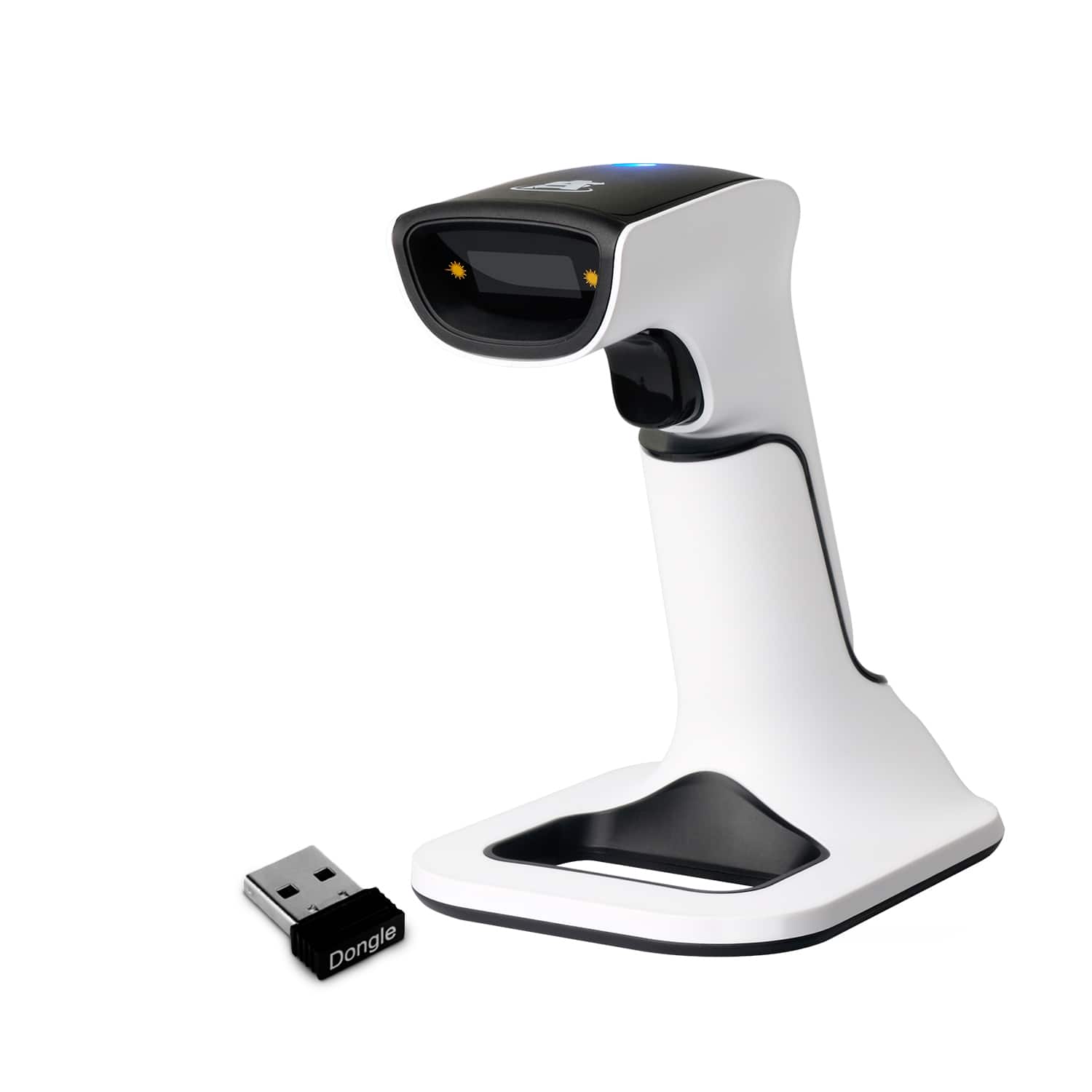 ScanAvenger - SA9000 Wireless 1D/2D Barcode Scanner – Bluetooth, Wi-Fi, USB, Handheld/on-Counter - Black and White