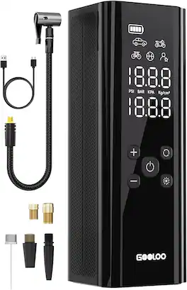 GOOLOO - GT150 Portable Tire Inflator Wireless Car Air Pump 150PSI - Black