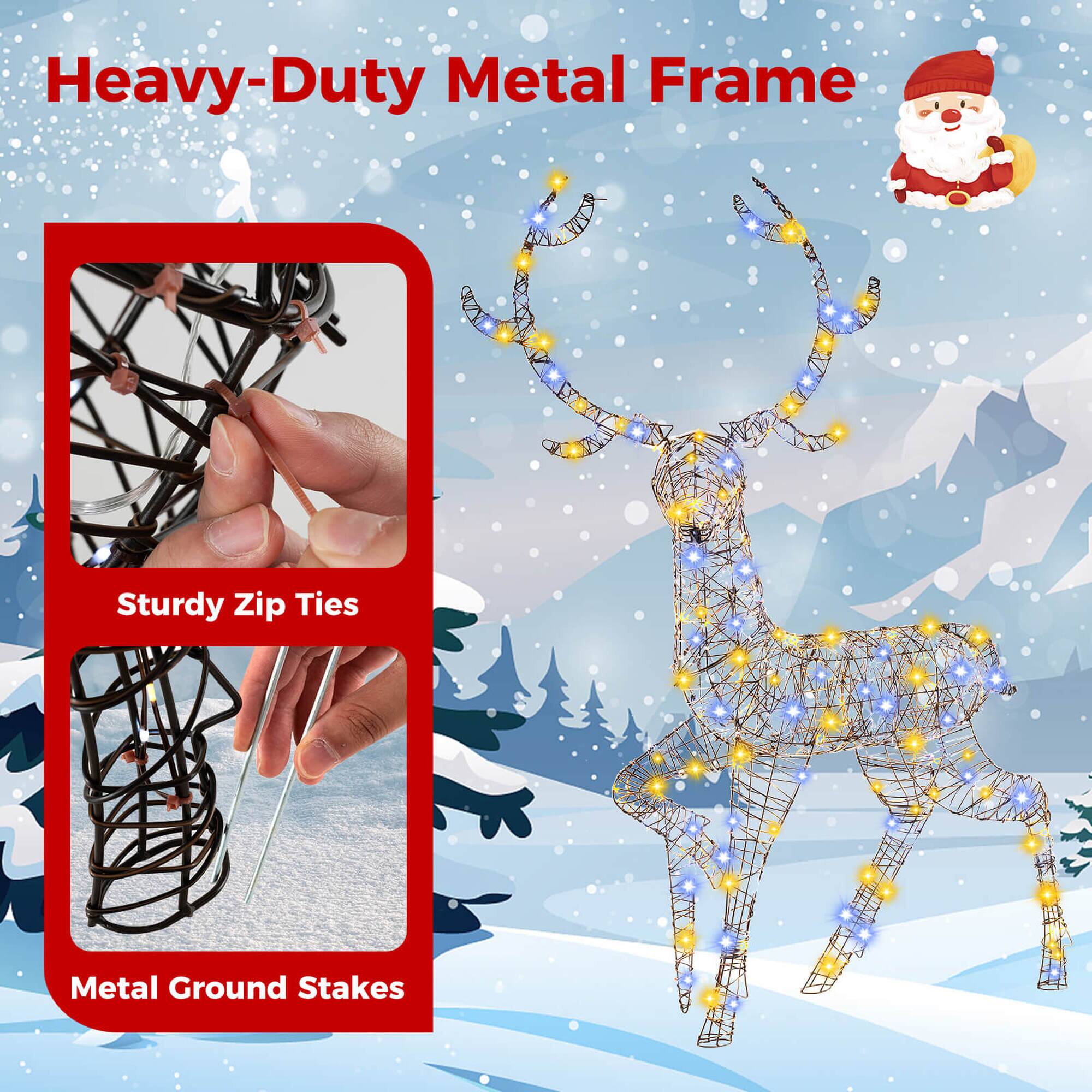 Heavy-Duty Metal Frame, Sturdy Zip Ties, Metal Ground Stakes