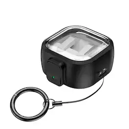 UUCOVER - For Samsung Galaxy Buds4 / Buds4 Pro Shockproof PC Case Supports Wireless Charging Cover with Lock and Ring Strap - Black