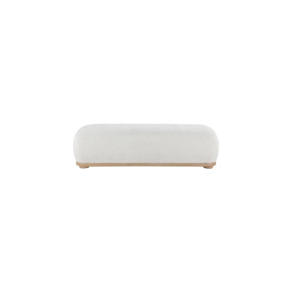 Alt View 2. Meridian Furniture - Calum Cream Chenille Fabric Bench - Beige.