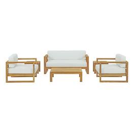 Modway - Upland 6-Piece Outdoor Patio Teak Set - Natural White