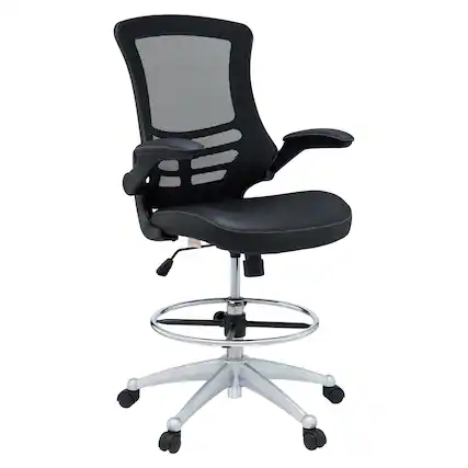 Front. Modway - Attainment Vinyl Drafting Chair by Modway - Black.