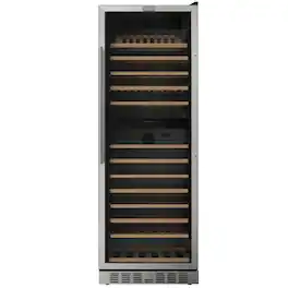 Empava - 23.43 In. 163-bottle Dual Zone Freestanding Wine Cooler - Compressor Cooling, 13 Shelves, Wine Fridge 41-64°F In - Black