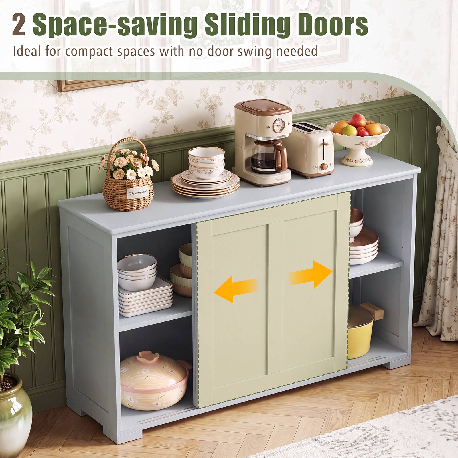 2 Space-saving Sliding Doors  
Ideal for compact spaces with no door swing needed