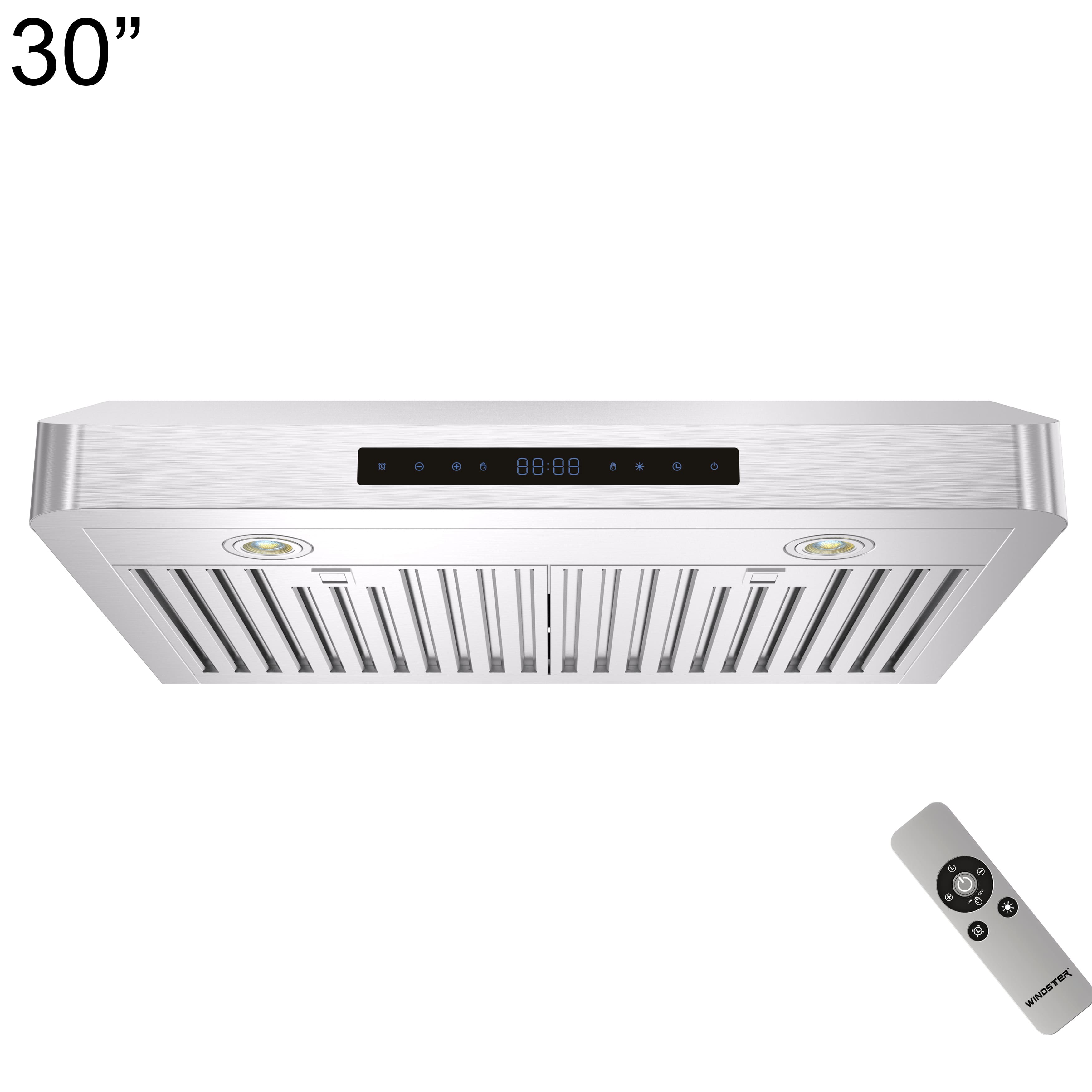 Windster Hoods - 30 inches - Externally Vented - Under cabinet Range Hood - Stainless Steel - Front_Zoom