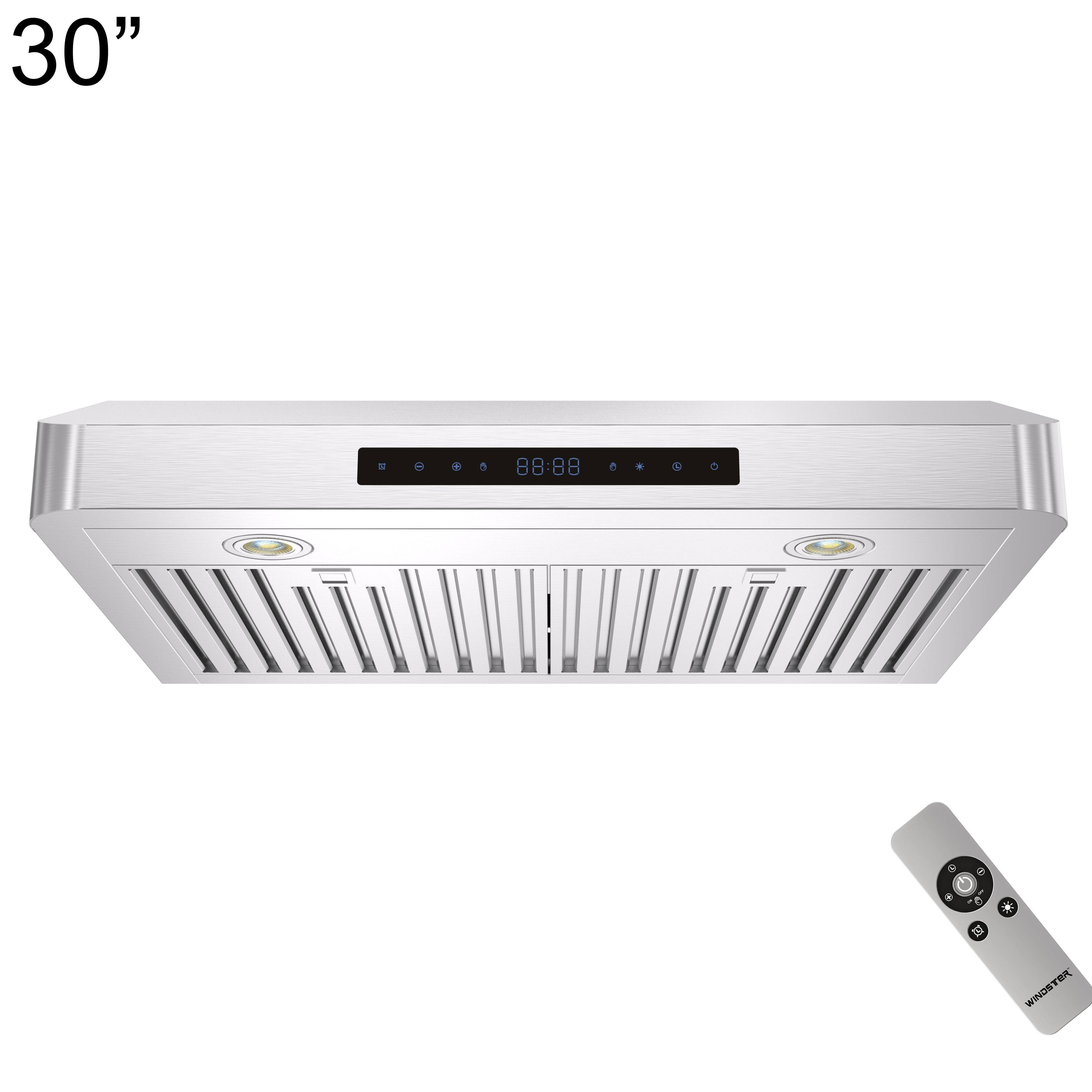 Windster Hoods - 30 inches - Externally Vented - Under cabinet Range Hood - Stainless Steel
