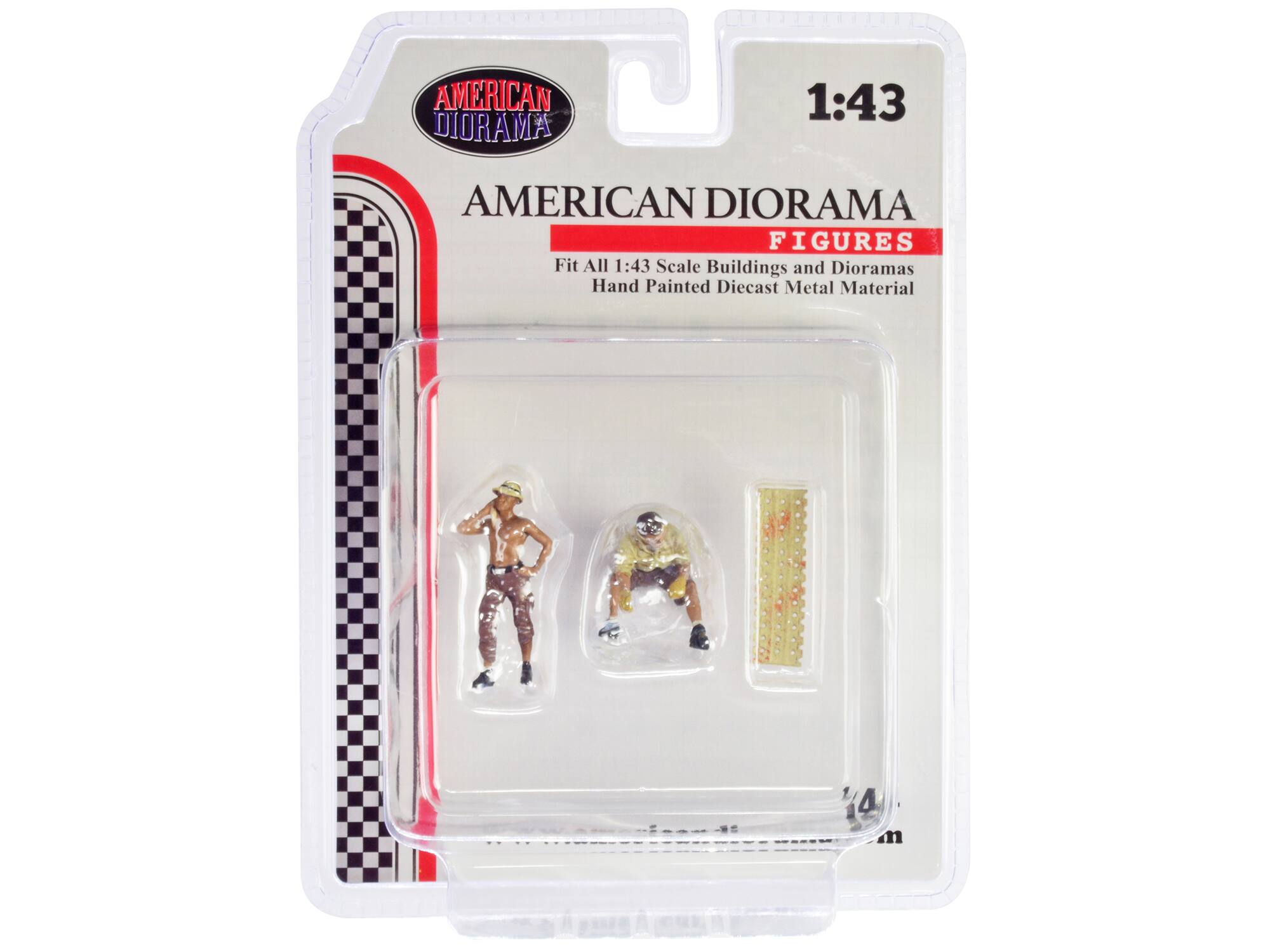 AMERICAN DIORAMA  
1:43  
AMERICAN DIORAMA FIGURES  
Fit All 1:43 Scale Buildings and Dioramas  
Hand Painted Diecast Metal Material