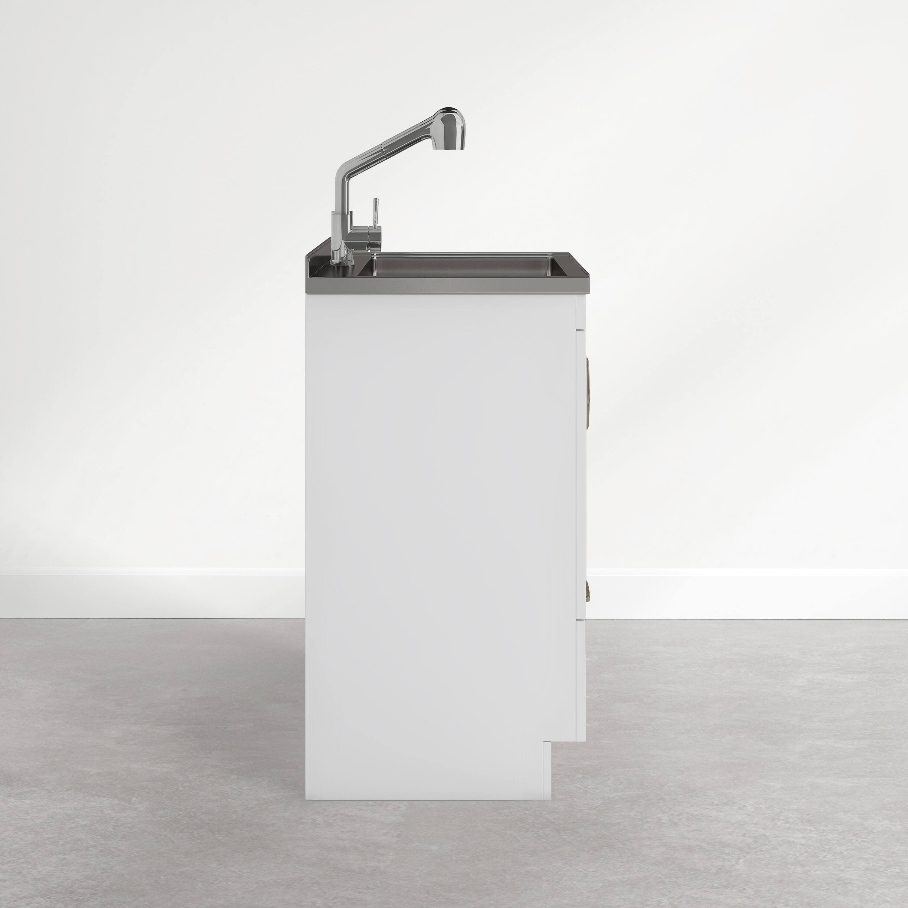 Back. Simpli Home - Cardinal 28 inch Wide Utility Sink and Laundry Cabinet, Glacier White Finish - Glacier White.