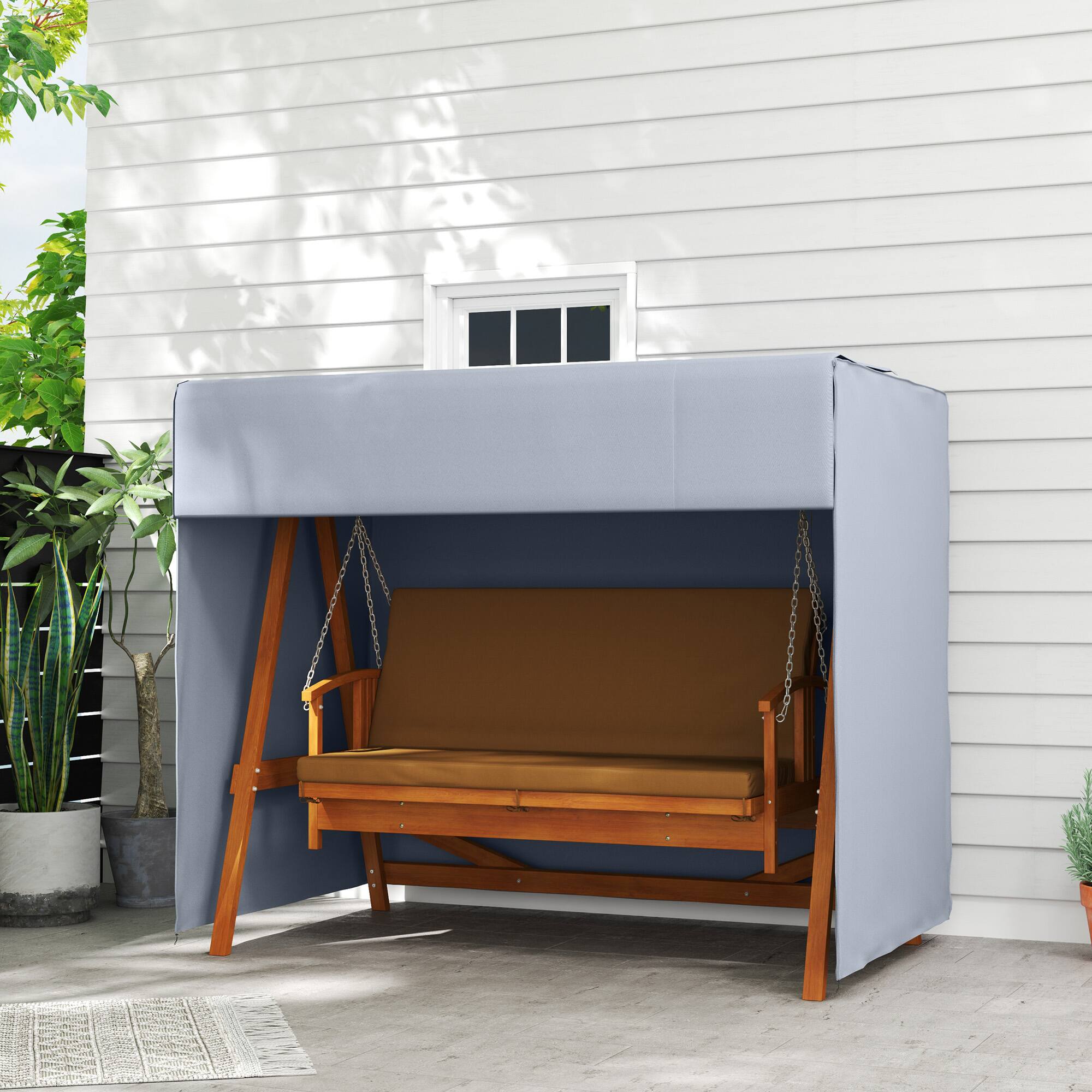 Angle. Outsunny - Outsunny Outdoor Patio Hammock Porch Swing Cover with UV Water.