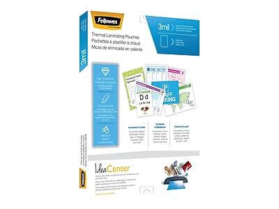 Fellowes  
Thermal Laminating Pouches  
Pochettes à plastifier à chaud  
Micas de enmicado en caliente  

3mil  

AFF PARKING  
Dd  

Idea Center