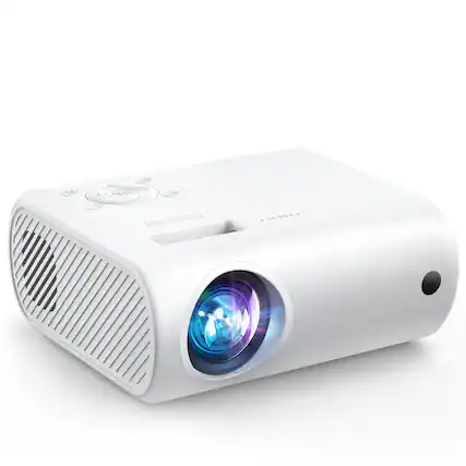 Front. Elephas - Mini Projector, 2024 Upgraded Portable Projector with Full HD 1080P, Compatible with iOS/Android Phone/Tablet/PC/TV - White.