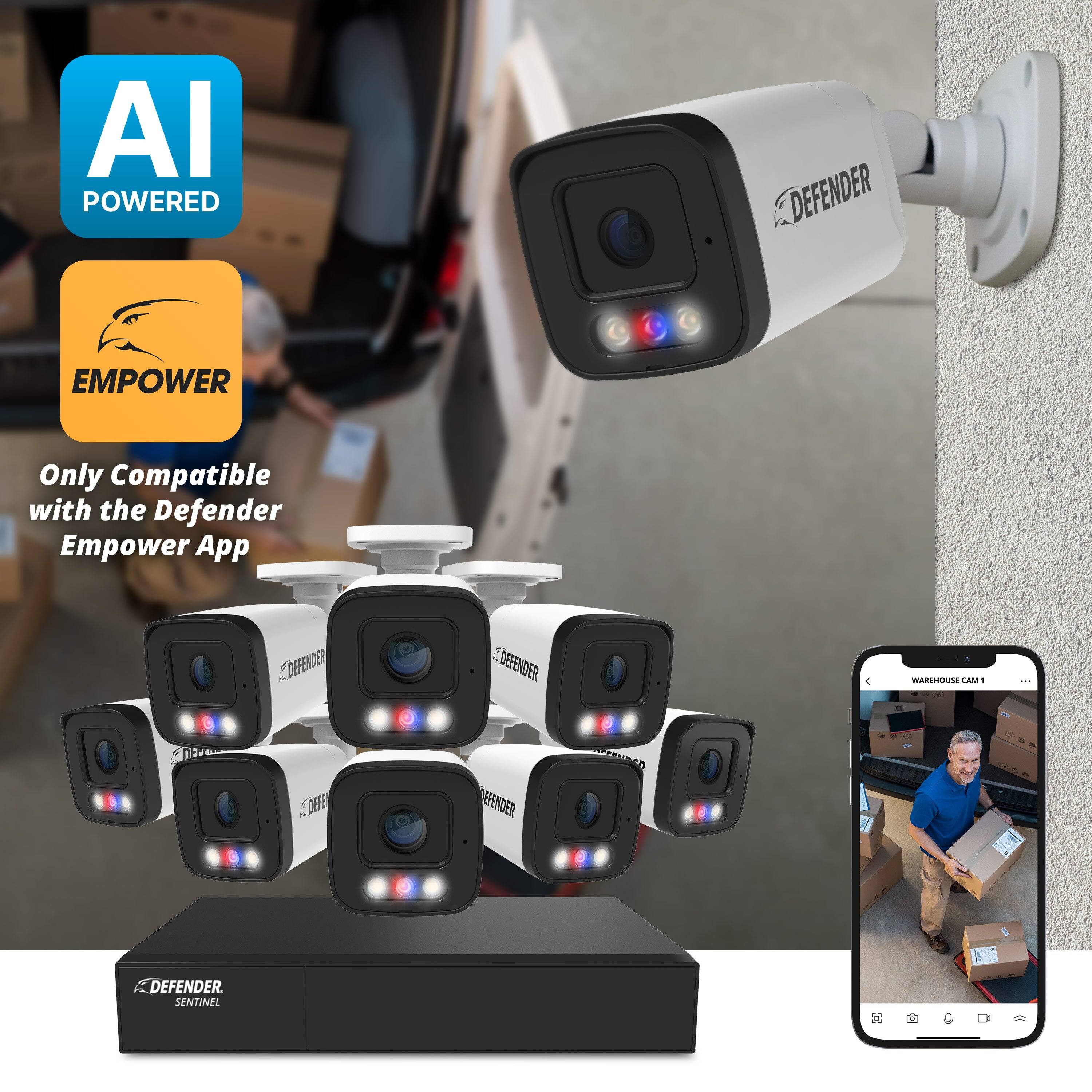 AI POWERED  
EMPOWER  
Only Compatible with the Defender Empower App  

DEFENDER  
DEFENDER WAREHOUSE CAM  
DEFENDER SENTINEL