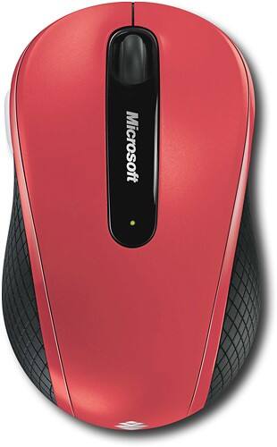 Front Standard. Microsoft - Wireless Mobile Mouse 4000 - Poppy Red.