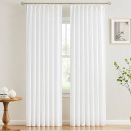VEVOR - Sheer Curtains, 84 inches Long, 2 Panels Set Sheer Curtains, Each 42" W x 84" L, Dual Rod Pocket Installation - White