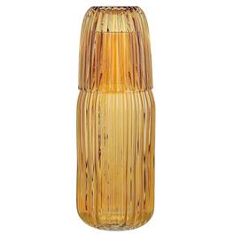 Jay Import - Ribbed Glass Carafe Set 38.89 OZ - Amber