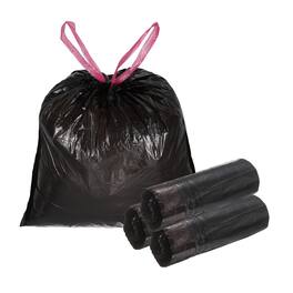 Unique Bargains - 160pcs Trash Bags with Drawstring, 5.2 Gallon 20" Unscented Bathroom Bin Liners for Home Office Kitchen - Black
