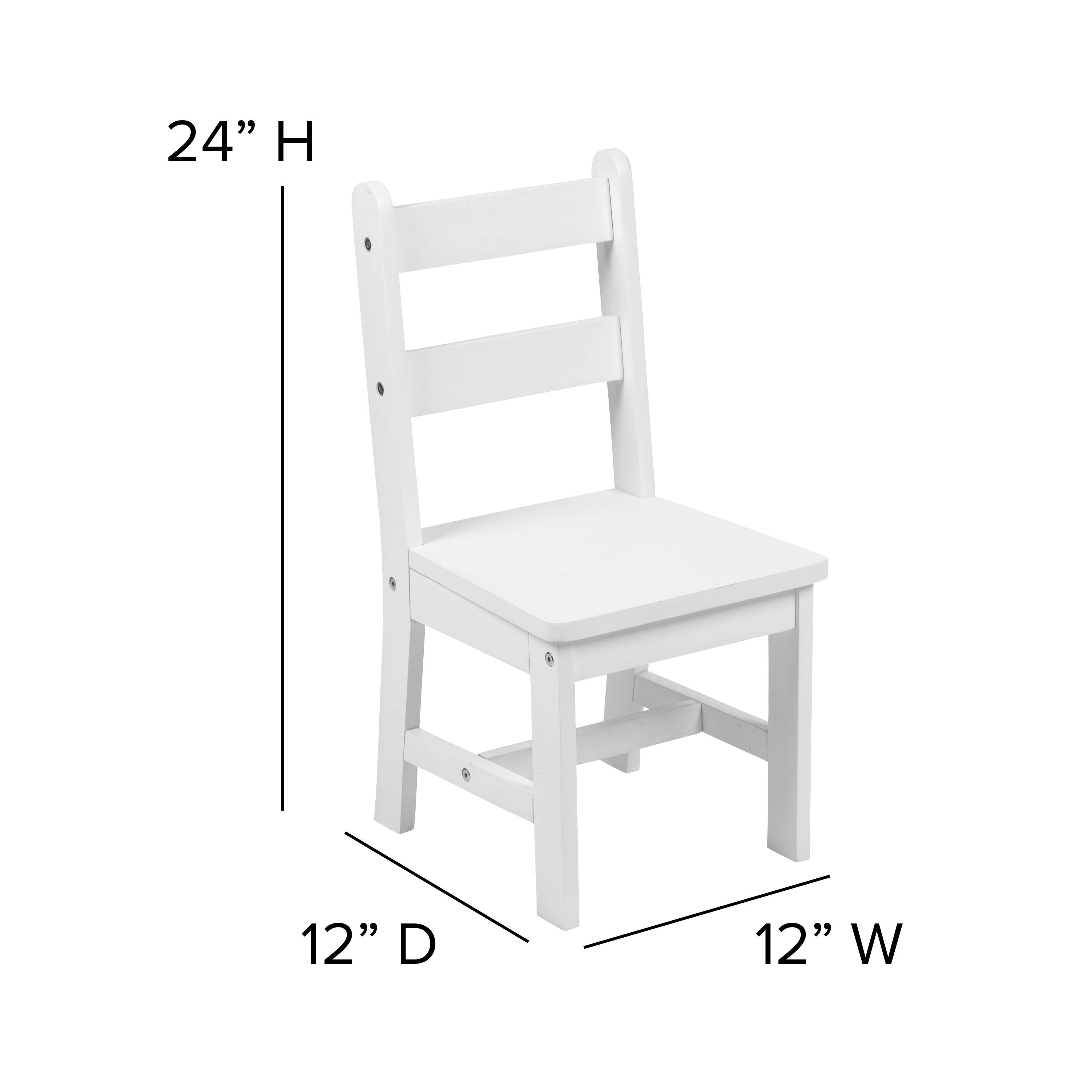 Alt View 16. Alamont Home - Kids Solid Hardwood Table and Chair Set for Playroom, Bedroom, Kitchen - 3 Piece Set - White.