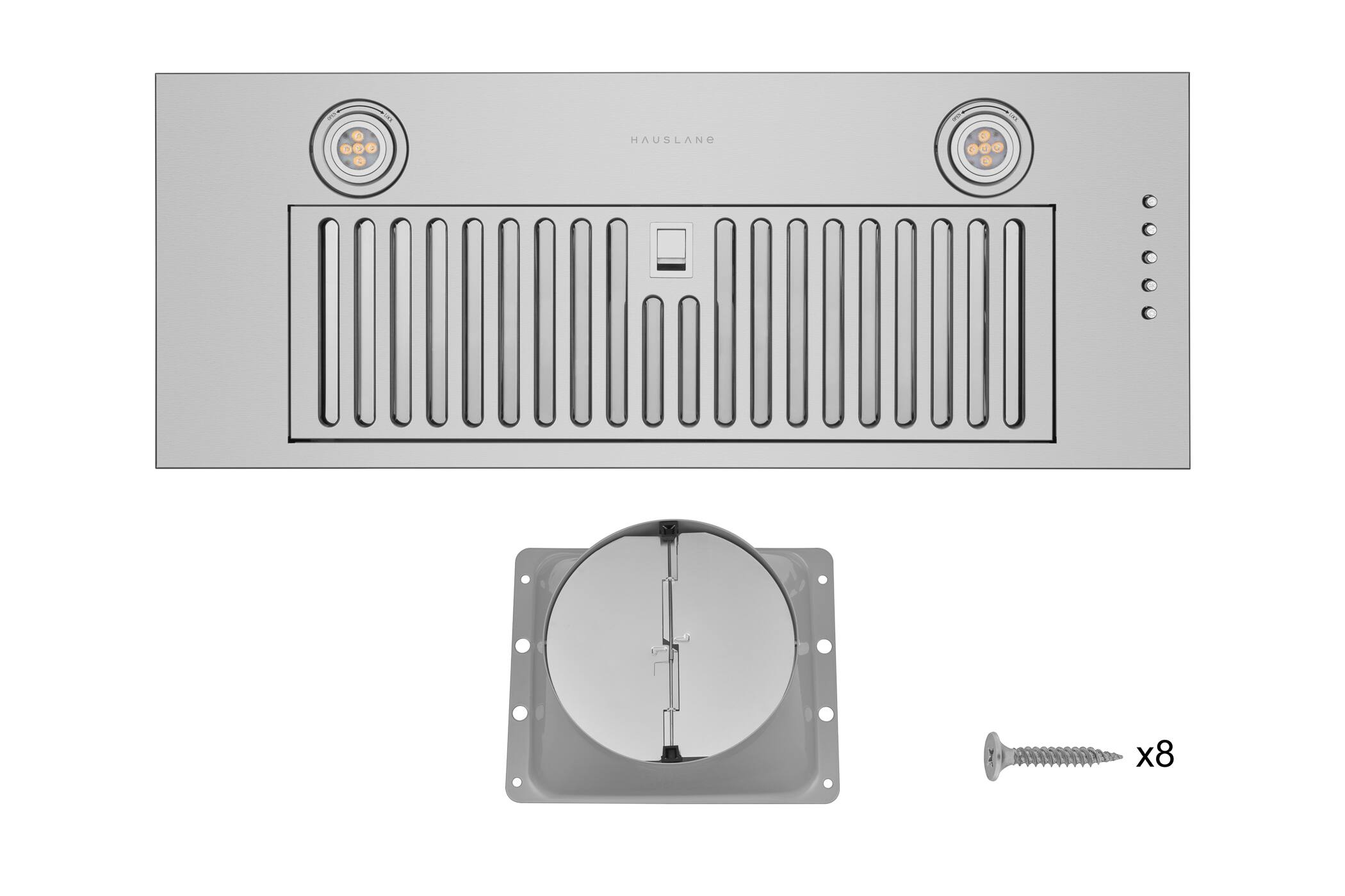 Alt View 5. Hauslane - Hauslane IN-R100 30-in Insert Convertible Range Hood (11.25 in. Deep) with Stainless Steel Filter - Silver.