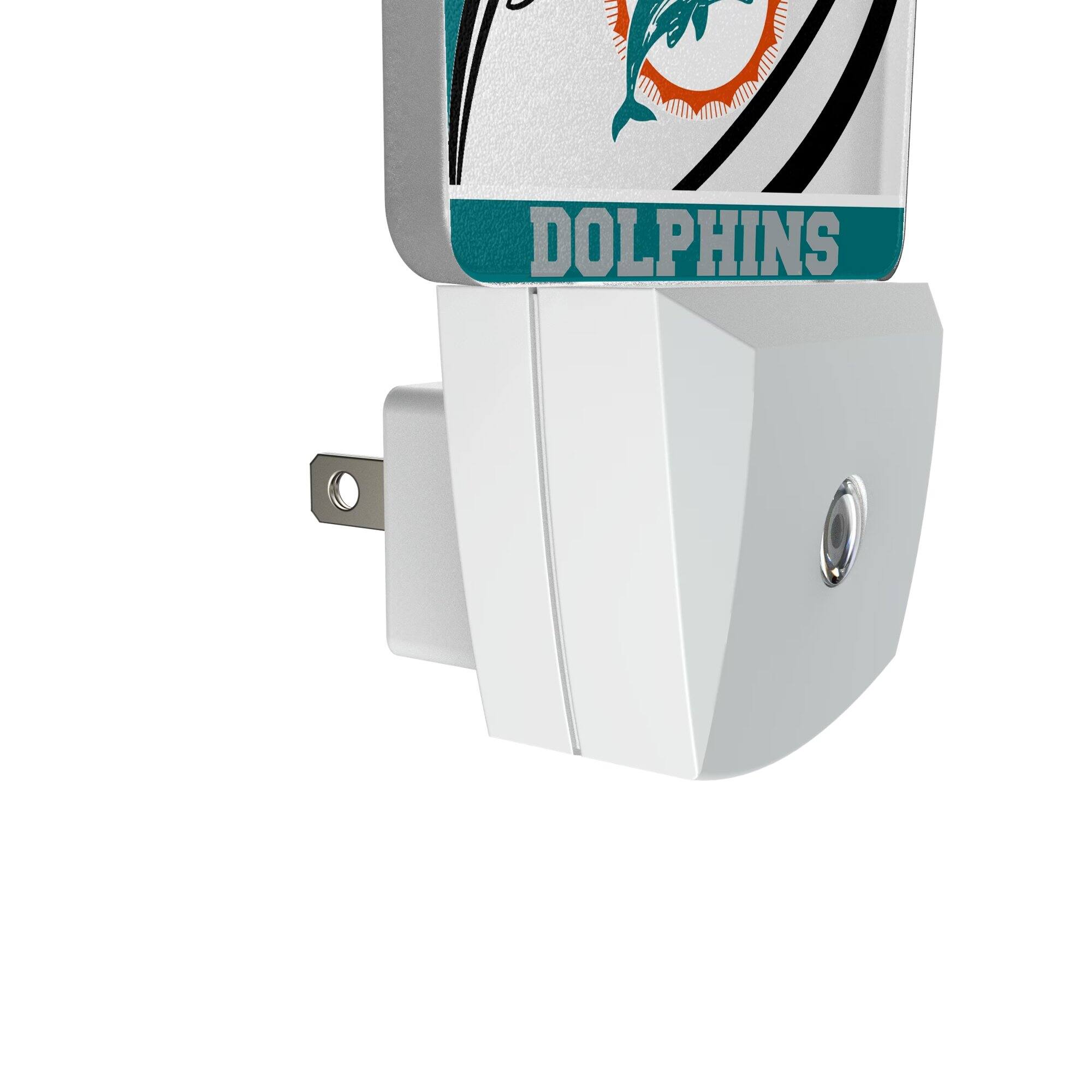 Alt View 2. Keyscaper - Miami Dolphins Passtime Design Nightlight 2-Pack - Multicolor.