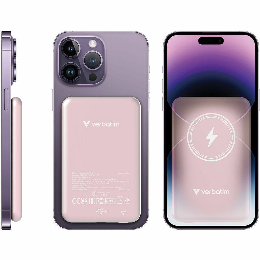 Verbatim

CE UK CELEF CE CA EAC FC RoHS

Input/Output: USB-C

Power: 100W

Made in China

Verbatim