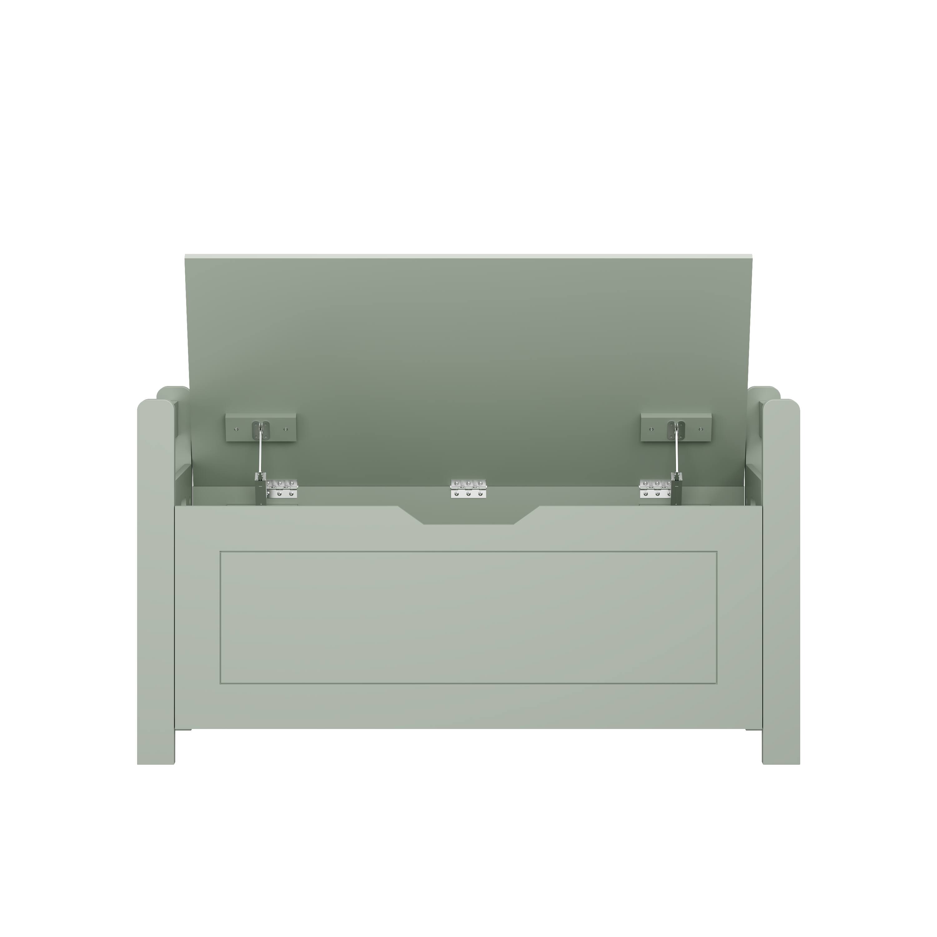 Alt View 6. Z-Edge - Kids Storage Bench, Wooden Toy Box Chest, Large Storage Cabinet with Safety Hinge, Flip-Top Lid for Nursery, Playroom - Green.