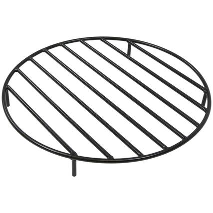 Front. Sunnydaze - 24 in Steel Round Outdoor Fire Pit Grate with Heat Resistance - Black.