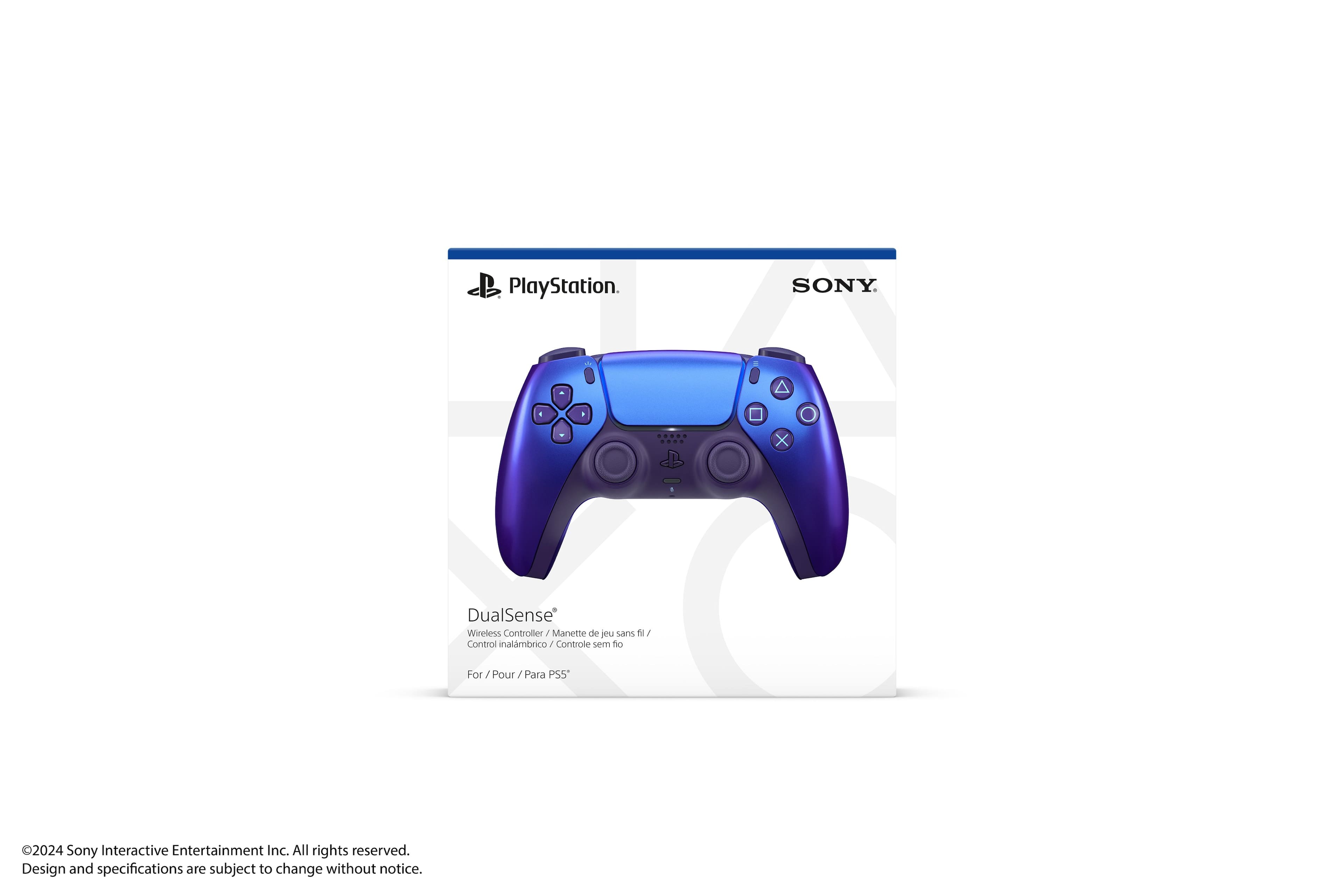 PlayStation. SONY DualSense Wireless Controller Manette de jeu sans fil. Controle inalambrico. Design and specifications are subject to change without notice.