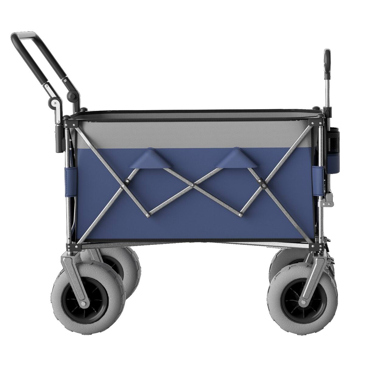 Alt View 1. Loheer - Loheer Folding Wagon Cart with All Terrain Beach Wheels and Adjustable Push Pull Handles.