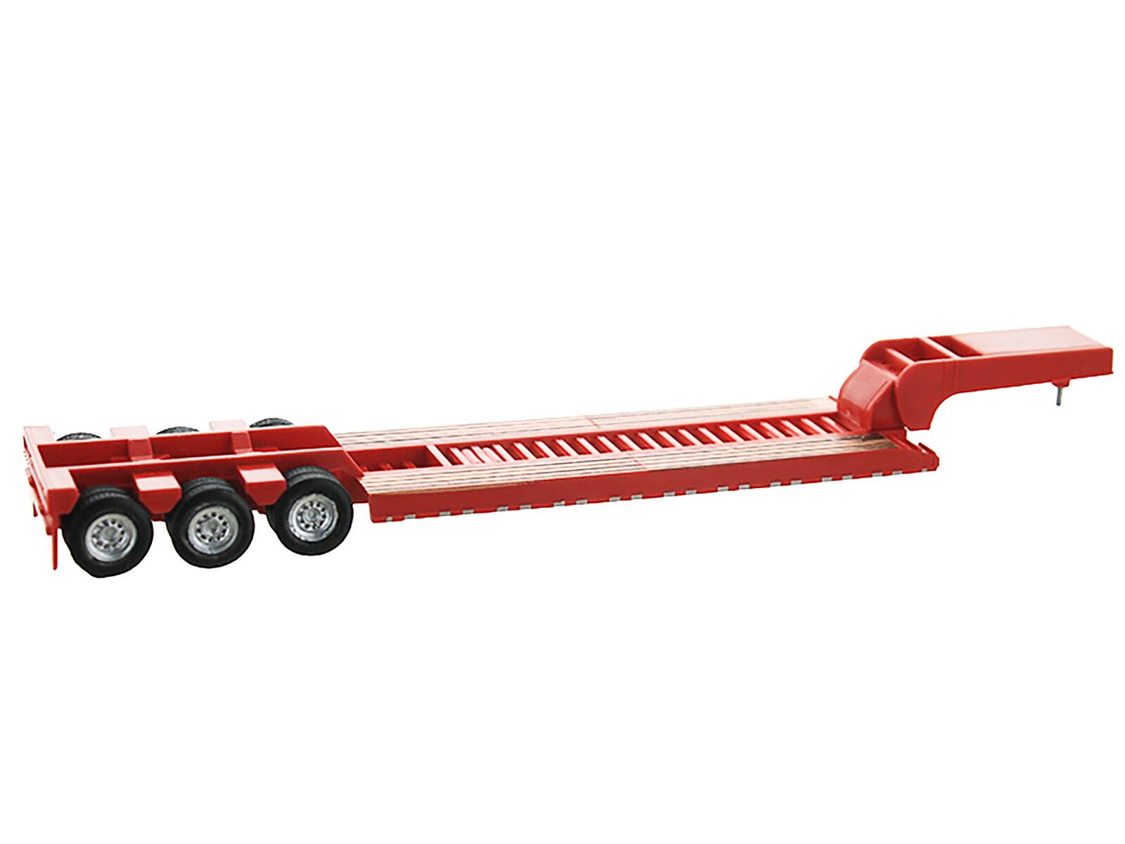 Alt View 1. HO Logistics Replicas - Low Boy Flatbed Trailer Red 1/87 (HO) Scale Plastic Model Car by HO Logistics.